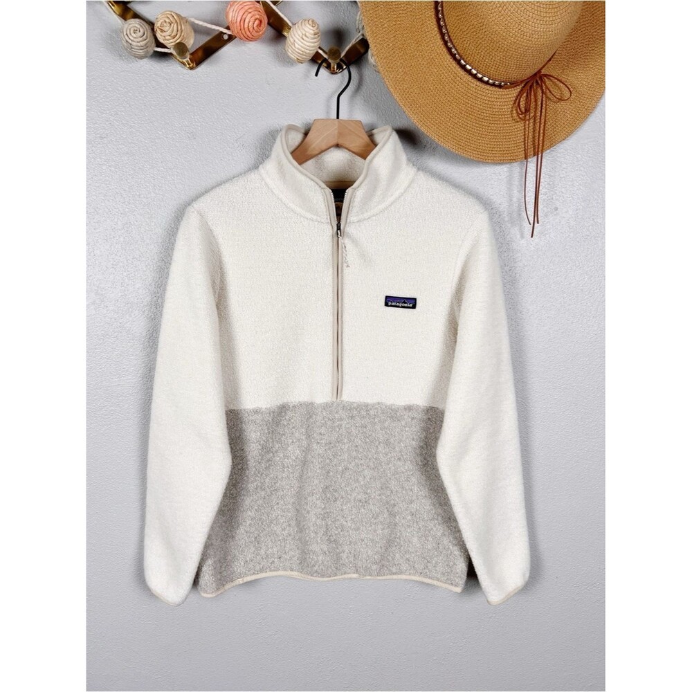 Patagonia Reclaimed Fleece 1/2 Zip Pullover in Birch White Medium